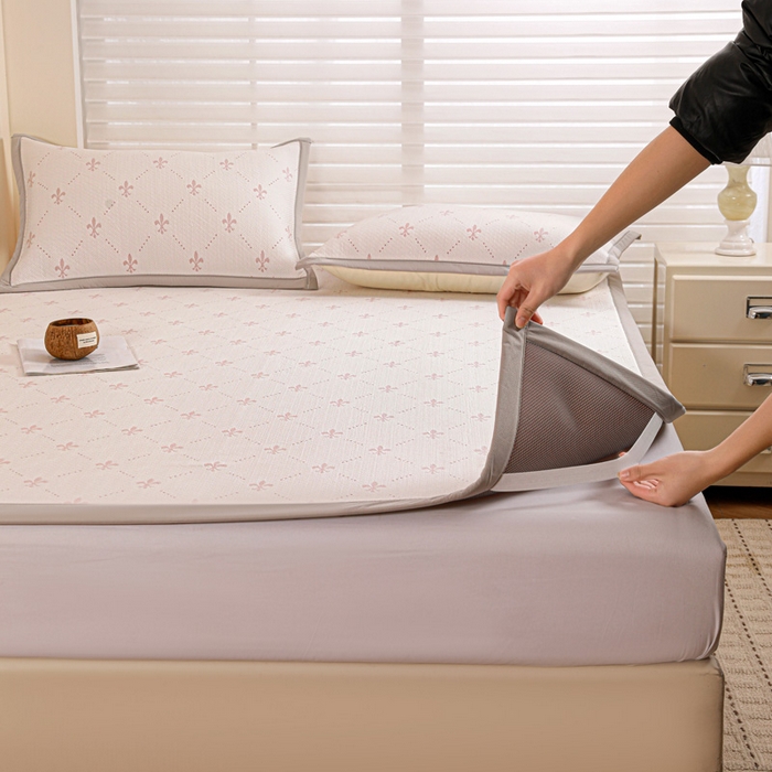 91家纺网 家纺一手货源 找家纺 富馨莱 2026新款PE乙纶高克重冰豆豆席凉感凉席单件席子平铺款学生宿舍支持一件定制尺寸 魅影