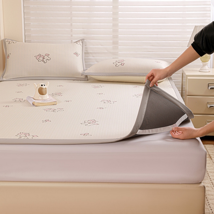 91家纺网 家纺一手货源 找家纺 富馨莱 2026新款PE乙纶高克重冰豆豆席凉感凉席单件席子平铺款学生宿舍支持一件定制尺寸 吉祥小马