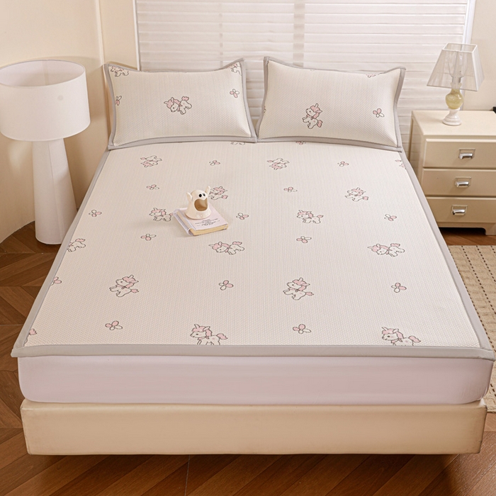 富馨莱 2026新款PE乙纶高克重冰豆豆席凉感凉席单件席子平铺款学生宿舍支持一件定制尺寸 吉祥小马