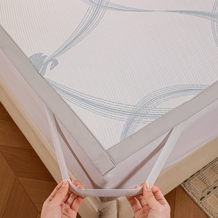 91家纺网 家纺一手货源 找家纺 富馨莱 2026新款PE乙纶高克重冰豆豆席凉感凉席单件席子平铺款学生宿舍支持一件定制尺寸 天鹅-蓝