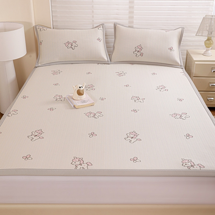 91家纺网 家纺一手货源 找家纺 富馨莱 2026新款PE乙纶高克重冰豆豆席凉感凉席单件席子平铺款学生宿舍支持一件定制尺寸 吉祥小马