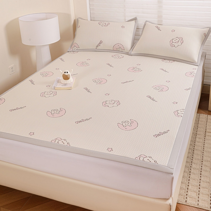 91家纺网 家纺一手货源 找家纺 富馨莱 2026新款PE乙纶高克重冰豆豆席凉感凉席单件席子平铺款学生宿舍支持一件定制尺寸 兔宝贝