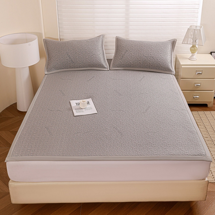 富馨莱 2026新款PE乙纶高克重冰豆豆席凉感凉席单件席子平铺款学生宿舍支持一件定制尺寸 寻意-灰