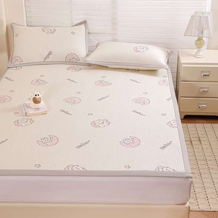 91家纺网 家纺一手货源 找家纺 富馨莱 2026新款PE乙纶高克重冰豆豆席凉感凉席单件席子平铺款学生宿舍支持一件定制尺寸 兔宝贝