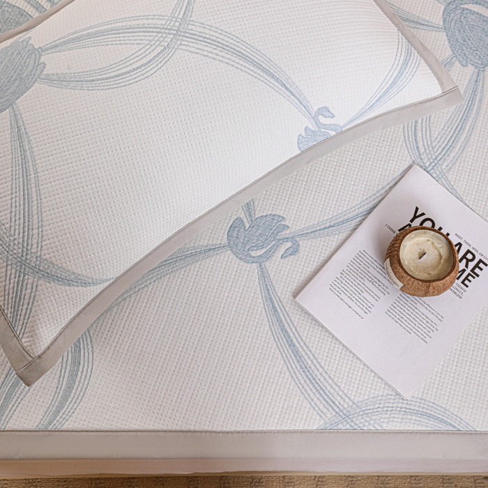 91家纺网 家纺一手货源 找家纺 富馨莱 2026新款PE乙纶高克重冰豆豆席凉感凉席单件席子平铺款学生宿舍支持一件定制尺寸 天鹅-蓝