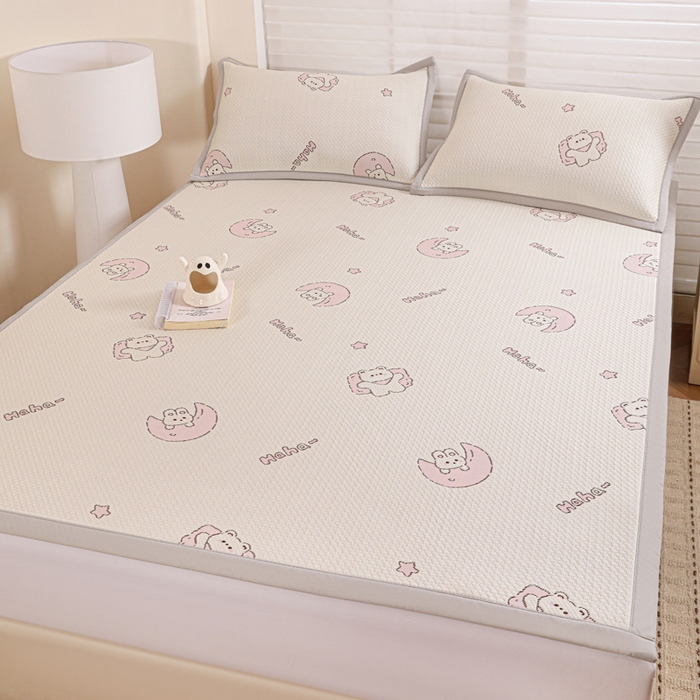 91家纺网 家纺一手货源 找家纺 富馨莱 2026新款PE乙纶高克重冰豆豆席凉感凉席单件席子平铺款学生宿舍支持一件定制尺寸 兔宝贝