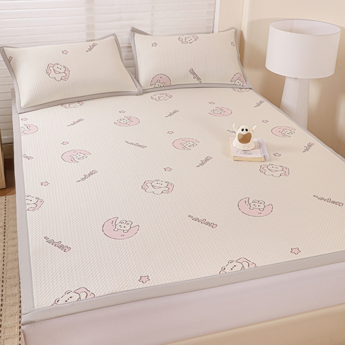 91家纺网 家纺一手货源 找家纺 富馨莱 2026新款PE乙纶高克重冰豆豆席凉感凉席单件席子平铺款学生宿舍支持一件定制尺寸 兔宝贝