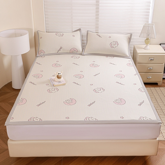 富馨莱 2026新款PE乙纶高克重冰豆豆席凉感凉席单件席子平铺款学生宿舍支持一件定制尺寸 兔宝贝