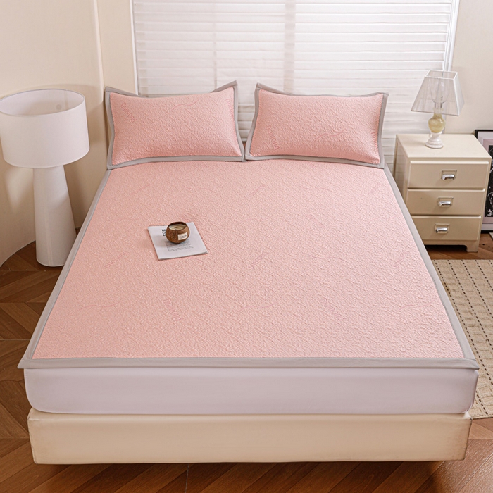 富馨莱 2026新款PE乙纶高克重冰豆豆席凉感凉席单件席子平铺款学生宿舍支持一件定制尺寸 寻意-粉