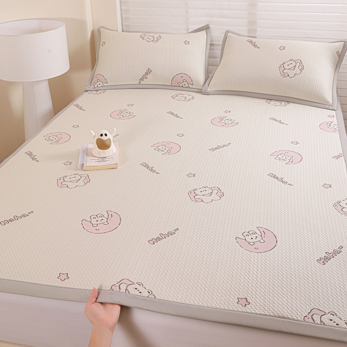 91家纺网 家纺一手货源 找家纺 富馨莱 2026新款PE乙纶高克重冰豆豆席凉感凉席单件席子平铺款学生宿舍支持一件定制尺寸 兔宝贝