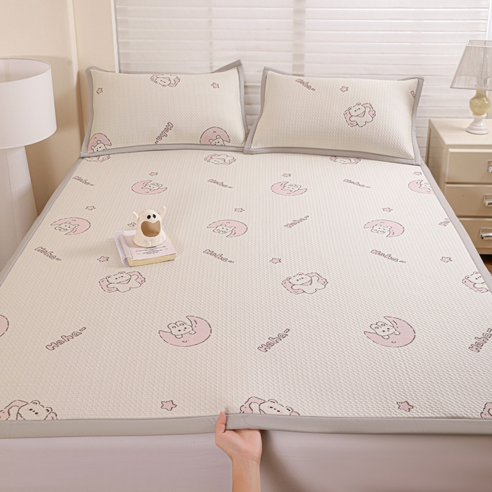 91家纺网 家纺一手货源 找家纺 富馨莱 2026新款PE乙纶高克重冰豆豆席凉感凉席单件席子平铺款学生宿舍支持一件定制尺寸 兔宝贝