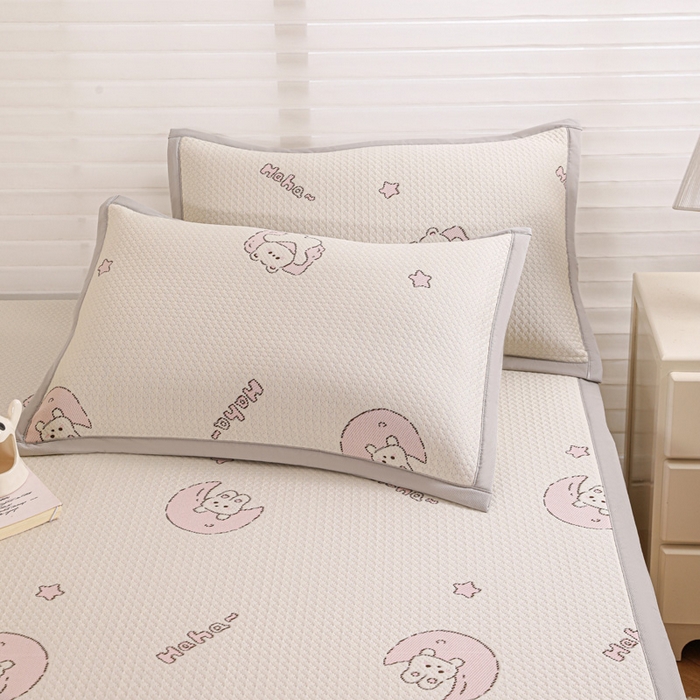 91家纺网 家纺一手货源 找家纺 富馨莱 2026新款PE乙纶高克重冰豆豆席凉感凉席单件席子平铺款学生宿舍支持一件定制尺寸 兔宝贝