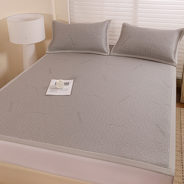 91家纺网 家纺一手货源 找家纺 富馨莱 2026新款PE乙纶高克重冰豆豆席凉感凉席单件席子平铺款学生宿舍支持一件定制尺寸 寻意-灰