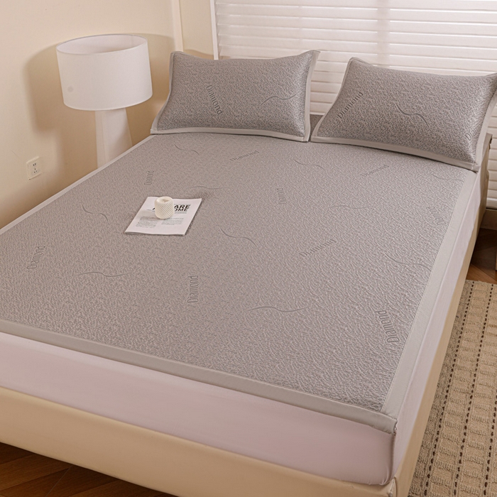 91家纺网 家纺一手货源 找家纺 富馨莱 2026新款PE乙纶高克重冰豆豆席凉感凉席单件席子平铺款学生宿舍支持一件定制尺寸 寻意-灰