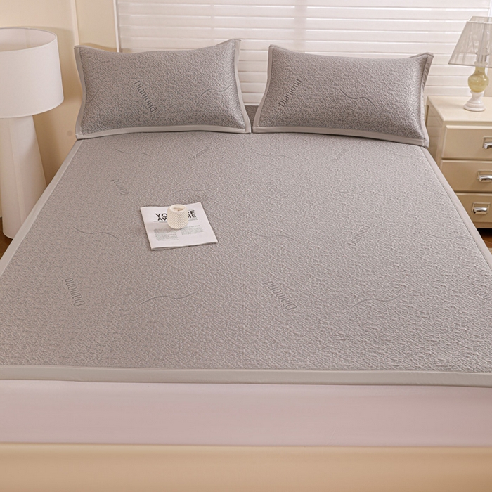 91家纺网 家纺一手货源 找家纺 富馨莱 2026新款PE乙纶高克重冰豆豆席凉感凉席单件席子平铺款学生宿舍支持一件定制尺寸 寻意-灰