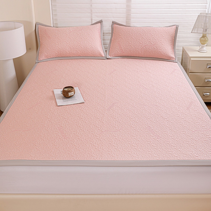 91家纺网 家纺一手货源 找家纺 富馨莱 2026新款PE乙纶高克重冰豆豆席凉感凉席单件席子平铺款学生宿舍支持一件定制尺寸 寻意-粉