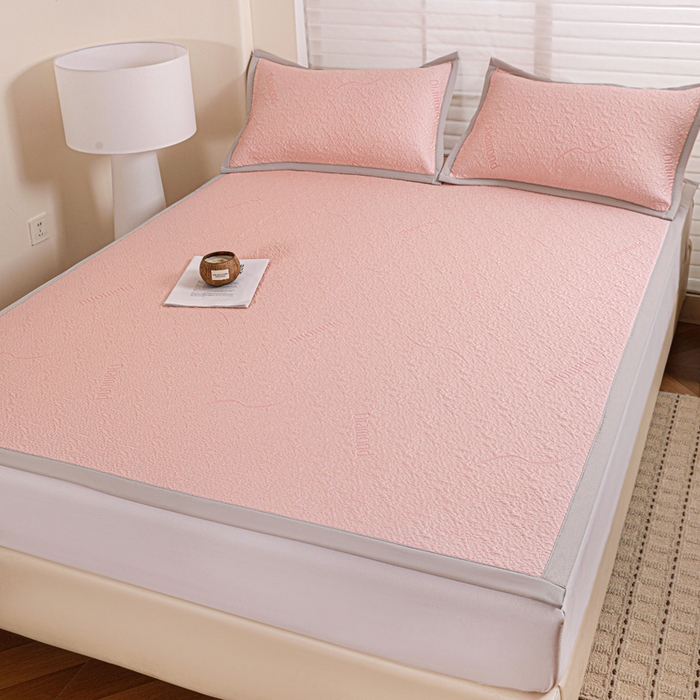 91家纺网 家纺一手货源 找家纺 富馨莱 2026新款PE乙纶高克重冰豆豆席凉感凉席单件席子平铺款学生宿舍支持一件定制尺寸 寻意-粉