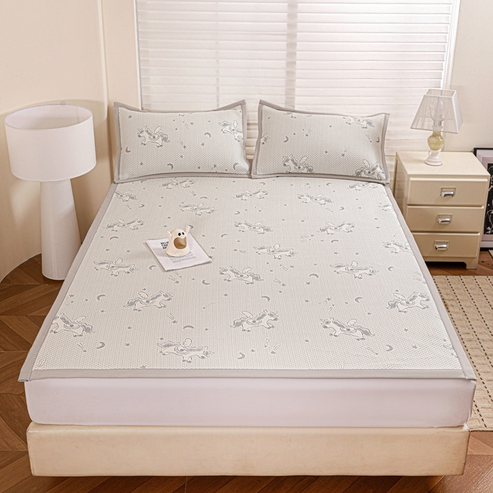 富馨莱 2026新款PE乙纶高克重冰豆豆席凉感凉席单件席子平铺款学生宿舍支持一件定制尺寸 小飞马