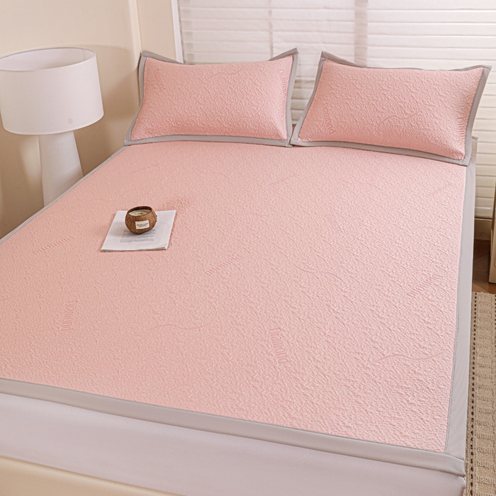 91家纺网 家纺一手货源 找家纺 富馨莱 2026新款PE乙纶高克重冰豆豆席凉感凉席单件席子平铺款学生宿舍支持一件定制尺寸 寻意-粉