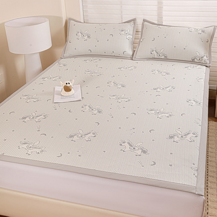 91家纺网 家纺一手货源 找家纺 富馨莱 2026新款PE乙纶高克重冰豆豆席凉感凉席单件席子平铺款学生宿舍支持一件定制尺寸 小飞马