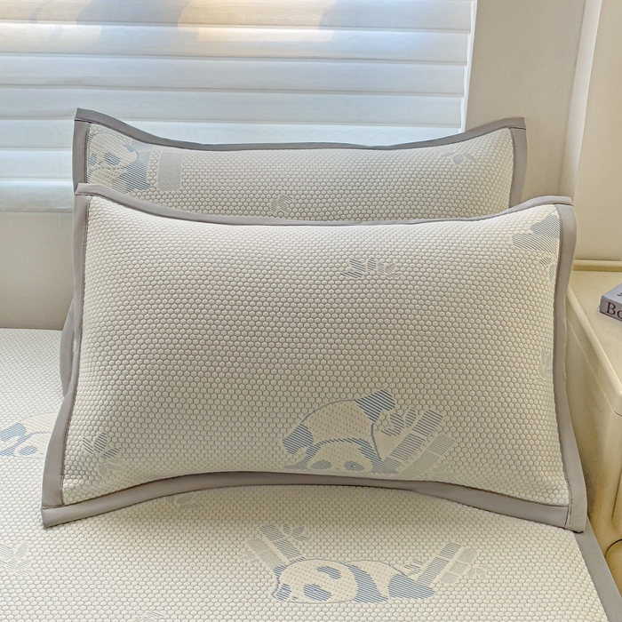 91家纺网 家纺一手货源 找家纺 富馨莱 2026新款PE乙纶高克重冰豆豆席凉感凉席单件席子平铺款学生宿舍支持一件定制尺寸 熊猫嘟嘟-蓝