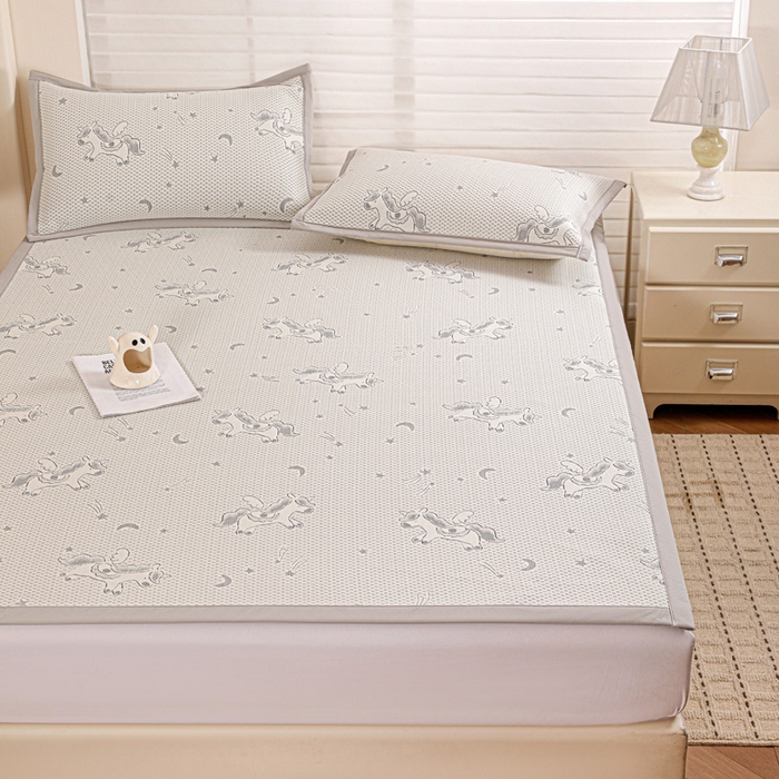 91家纺网 家纺一手货源 找家纺 富馨莱 2026新款PE乙纶高克重冰豆豆席凉感凉席单件席子平铺款学生宿舍支持一件定制尺寸 小飞马