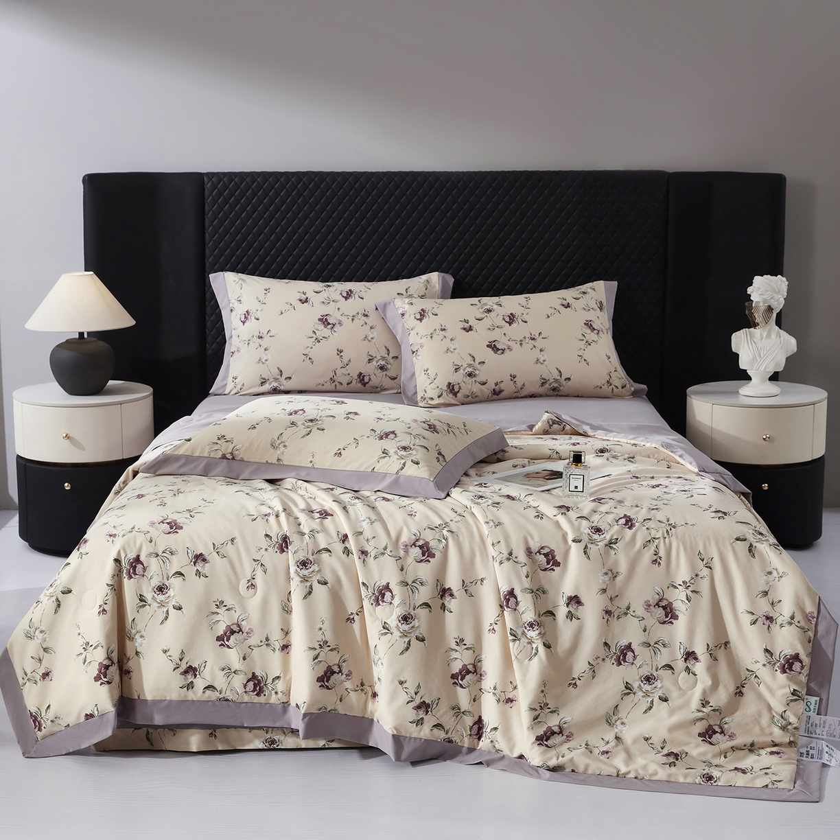 91家纺网 家纺一手货源 找家纺 网客家纺 2026新款A类凉感天丝棉夏被四件套 安妮