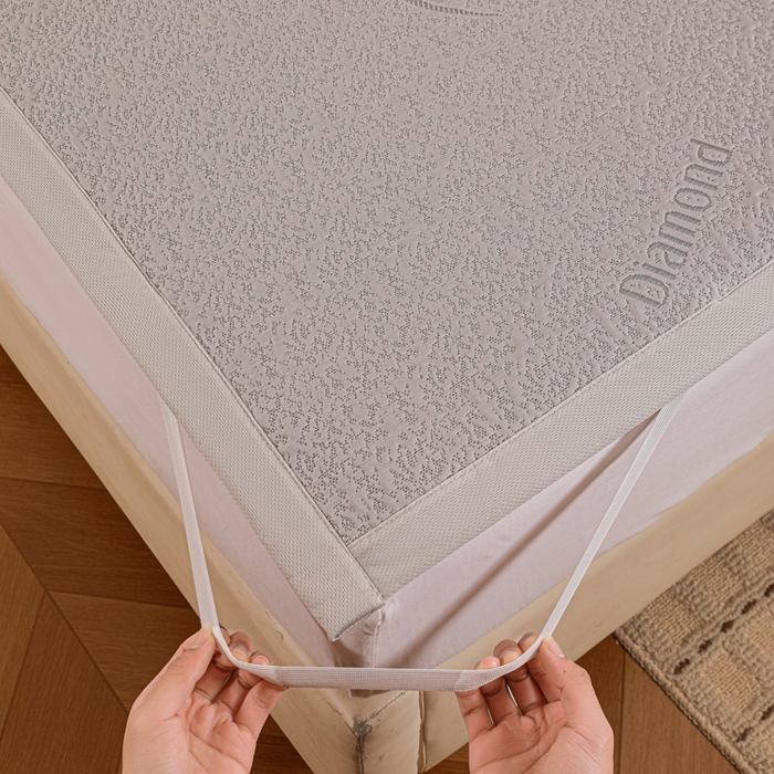 91家纺网 家纺一手货源 找家纺 富馨莱 2026新款PE乙纶高克重冰豆豆席凉感凉席单件席子平铺款学生宿舍支持一件定制尺寸 寻意-灰