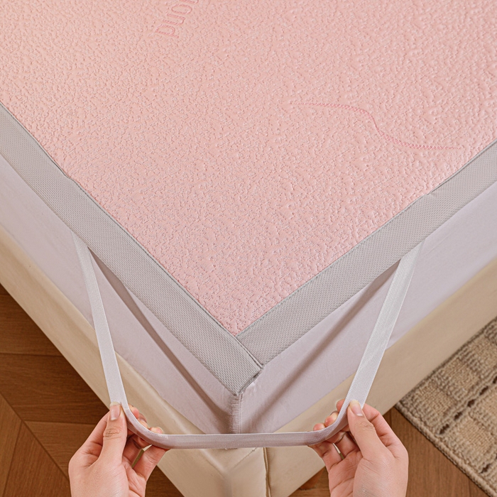 91家纺网 家纺一手货源 找家纺 富馨莱 2026新款PE乙纶高克重冰豆豆席凉感凉席单件席子平铺款学生宿舍支持一件定制尺寸 寻意-粉