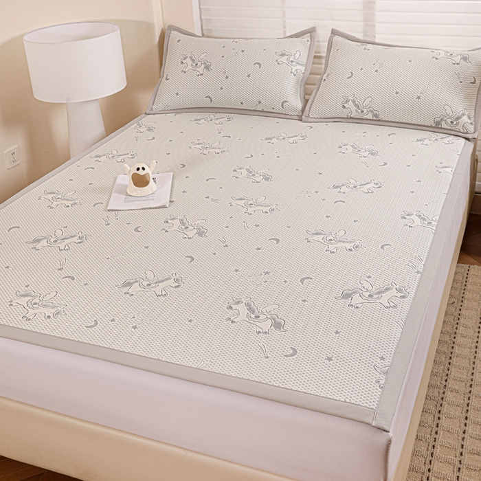 91家纺网 家纺一手货源 找家纺 富馨莱 2026新款PE乙纶高克重冰豆豆席凉感凉席单件席子平铺款学生宿舍支持一件定制尺寸 小飞马