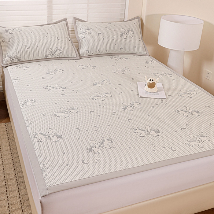 91家纺网 家纺一手货源 找家纺 富馨莱 2026新款PE乙纶高克重冰豆豆席凉感凉席单件席子平铺款学生宿舍支持一件定制尺寸 小飞马