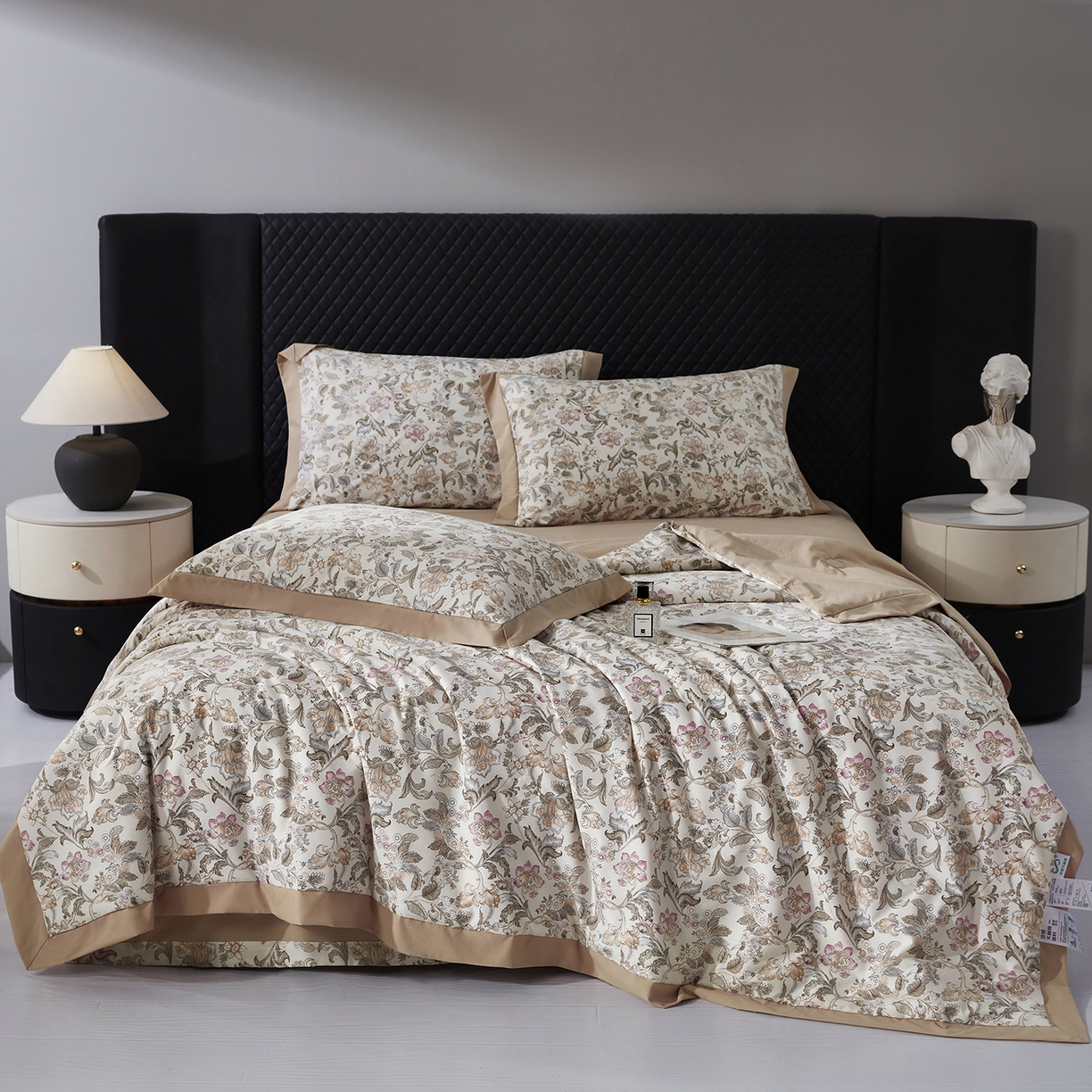 91家纺网 家纺一手货源 找家纺 网客家纺 2026新款A类凉感天丝棉夏被四件套 凯西亚