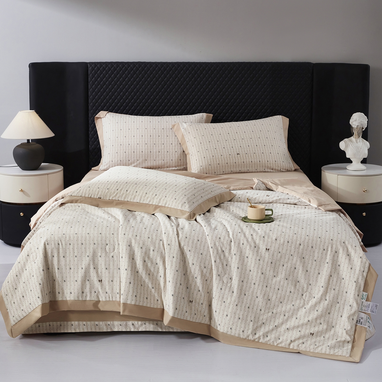 91家纺网 家纺一手货源 找家纺 网客家纺 2026新款A类凉感天丝棉夏被四件套 水星