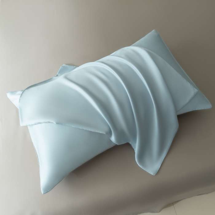 91家纺网 家纺一手货源 找家纺 禾时 2026新款60支奥地利兰精双拼纯色天丝四件套 映霜兰-霜华银