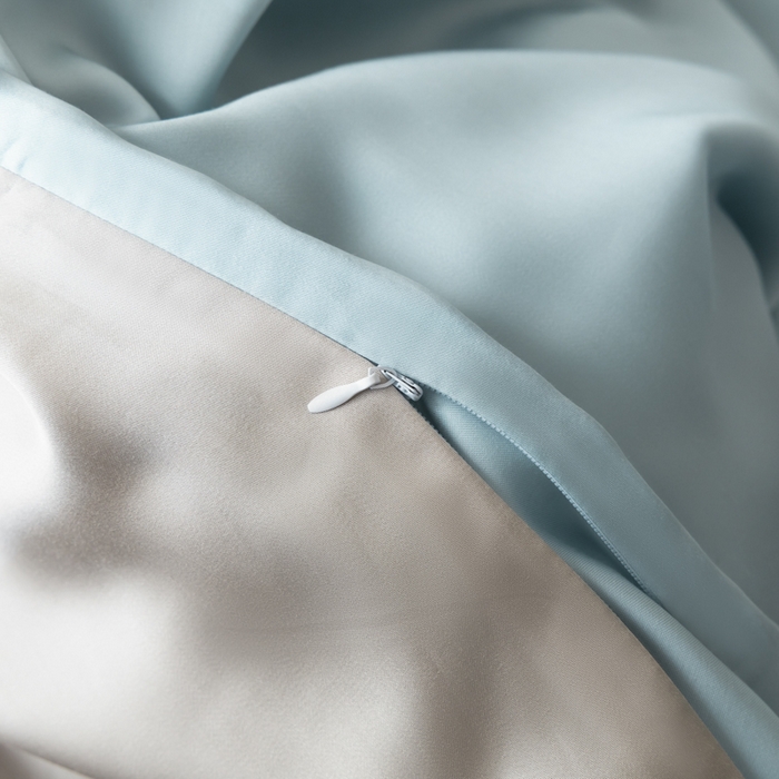 91家纺网 家纺一手货源 找家纺 禾时 2026新款60支奥地利兰精双拼纯色天丝四件套 映霜兰-霜华银