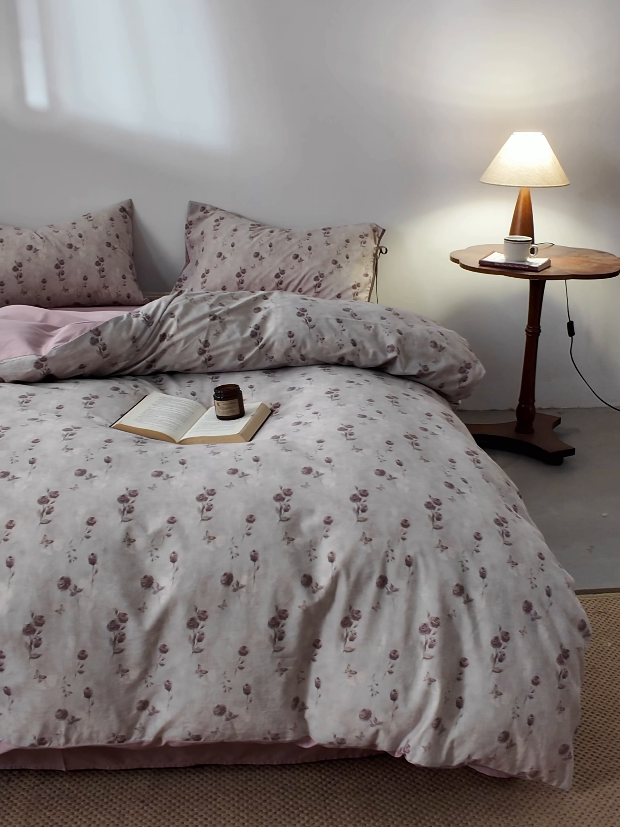 91家纺网 家纺一手货源 找家纺 若未家居 LOVEWE HOUSE 2026春夏新款全棉纯棉棉麻色织印花套件清茉系列四件套（控价 券后不低于298） 蔷薇眠