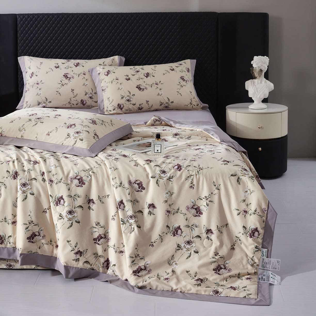 91家纺网 家纺一手货源 找家纺 网客家纺 2026新款A类凉感天丝棉夏被四件套 安妮