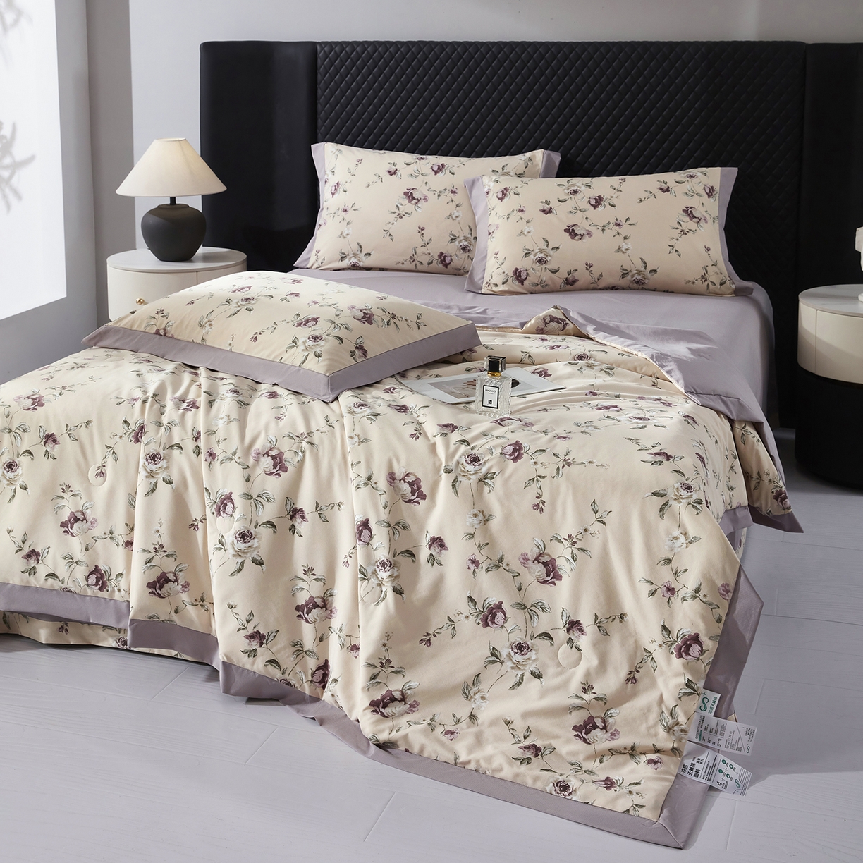 91家纺网 家纺一手货源 找家纺 网客家纺 2026新款A类凉感天丝棉夏被四件套 安妮