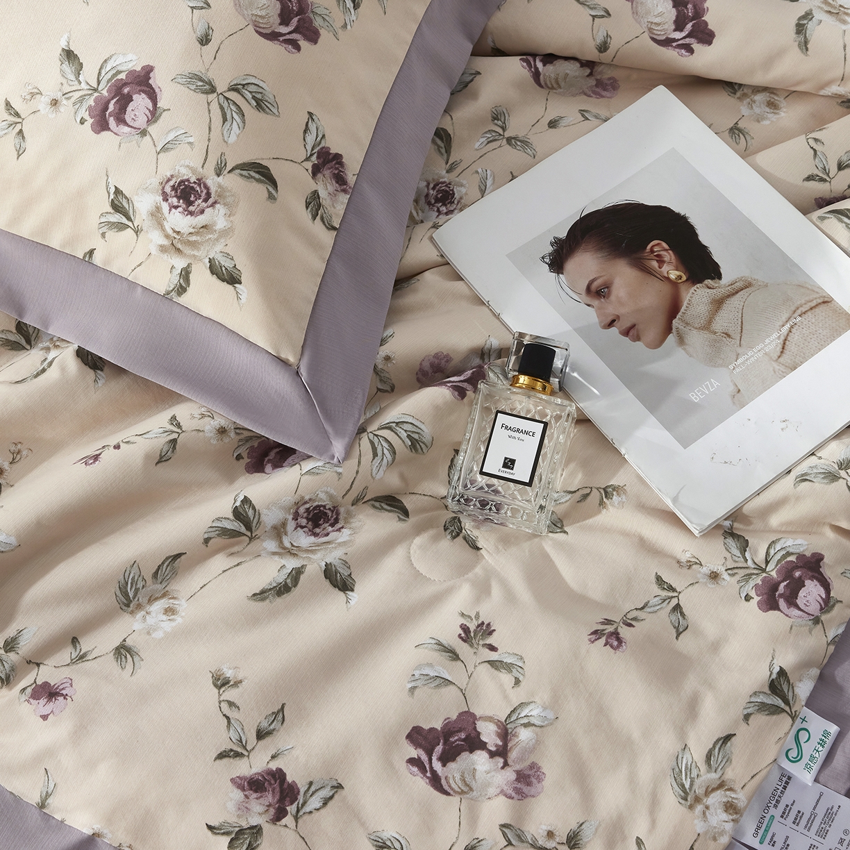 91家纺网 家纺一手货源 找家纺 网客家纺 2026新款A类凉感天丝棉夏被四件套 安妮