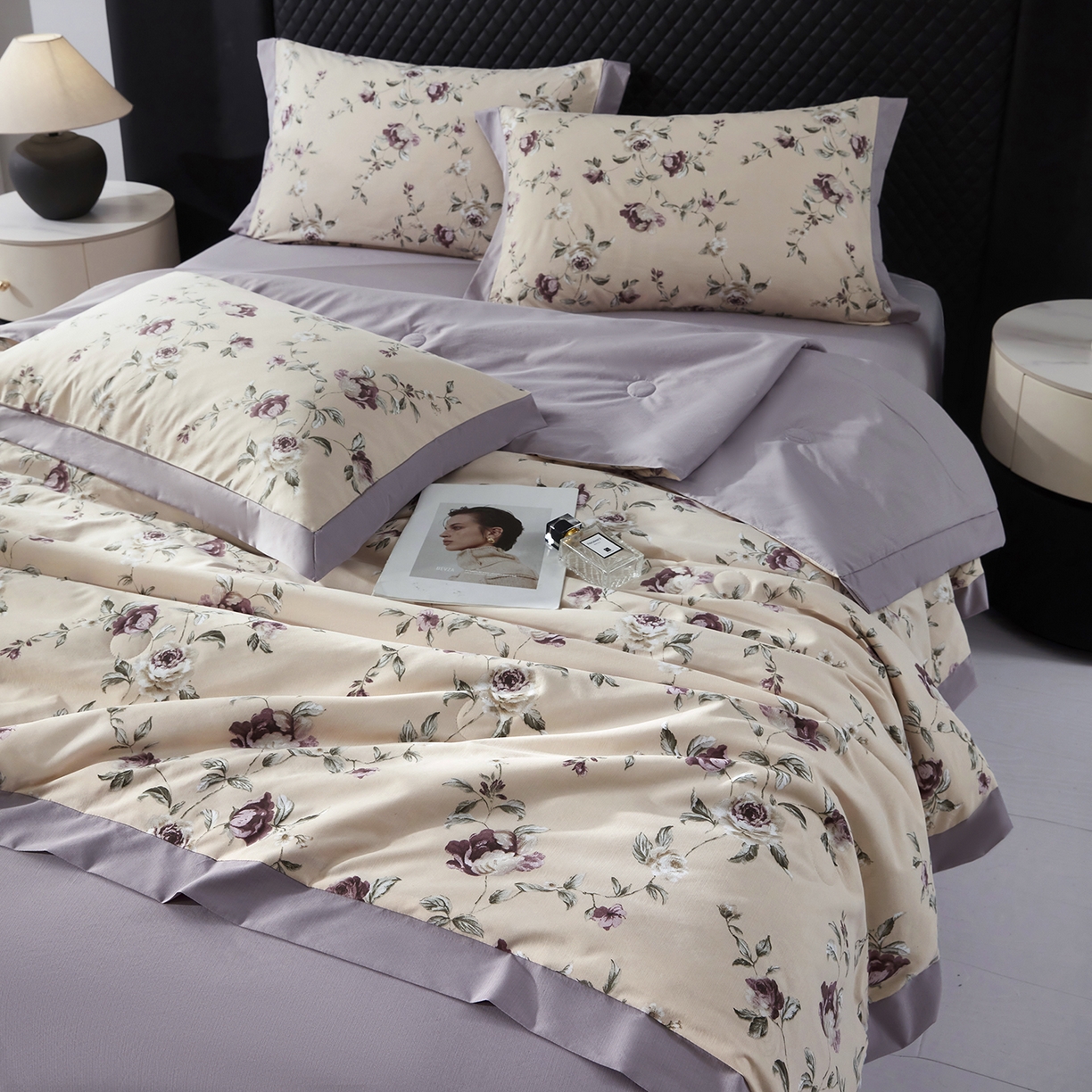 91家纺网 家纺一手货源 找家纺 网客家纺 2026新款A类凉感天丝棉夏被四件套 安妮