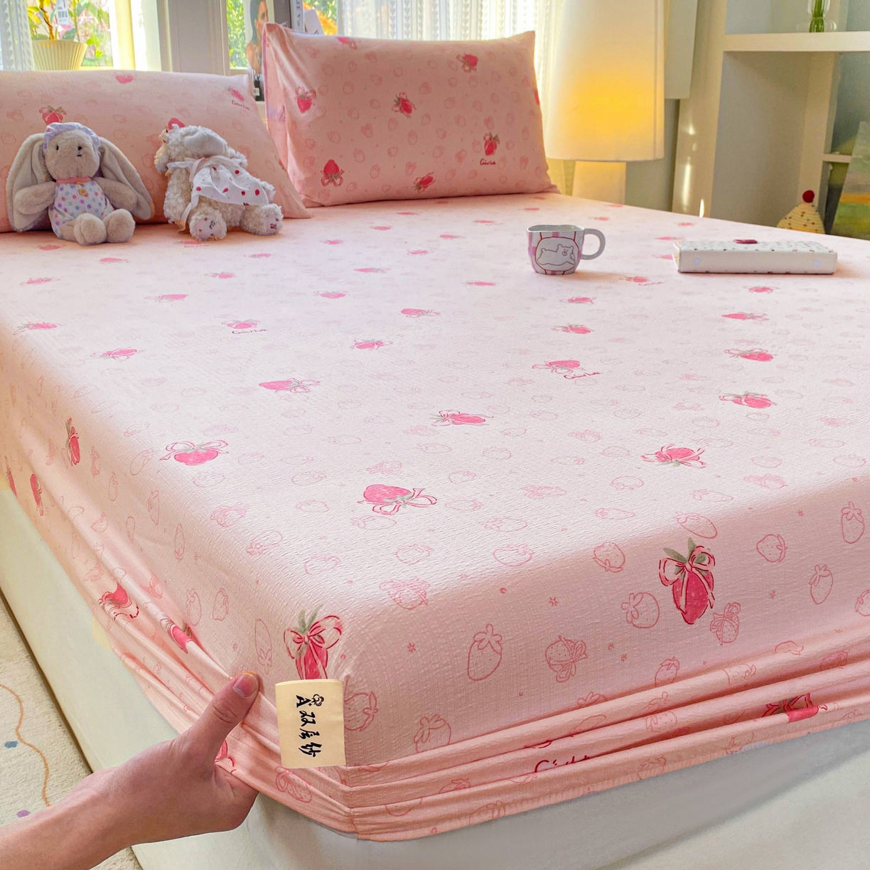 91家纺网 家纺一手货源 找家纺 （总）眠势力 2026新款双层纱床笠单件云感皱皱纱床罩三件套床垫保护套