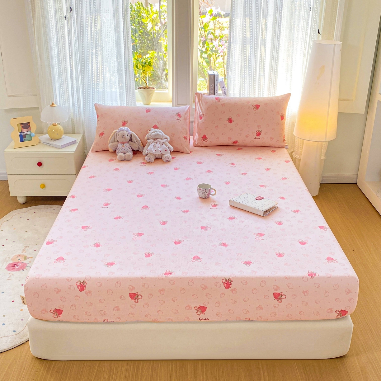 91家纺网 家纺一手货源 找家纺 （总）眠势力 2026新款双层纱床笠单件云感皱皱纱床罩三件套床垫保护套