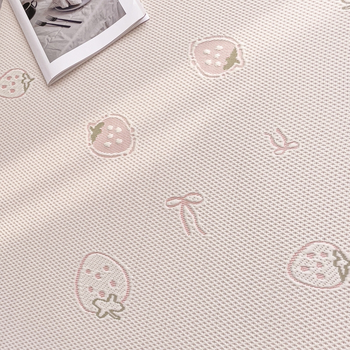 91家纺网 家纺一手货源 找家纺 富馨莱 2026新款PE乙纶高克重冰豆豆席凉感凉席单件席子平铺款学生宿舍支持一件定制尺寸 草莓乐园