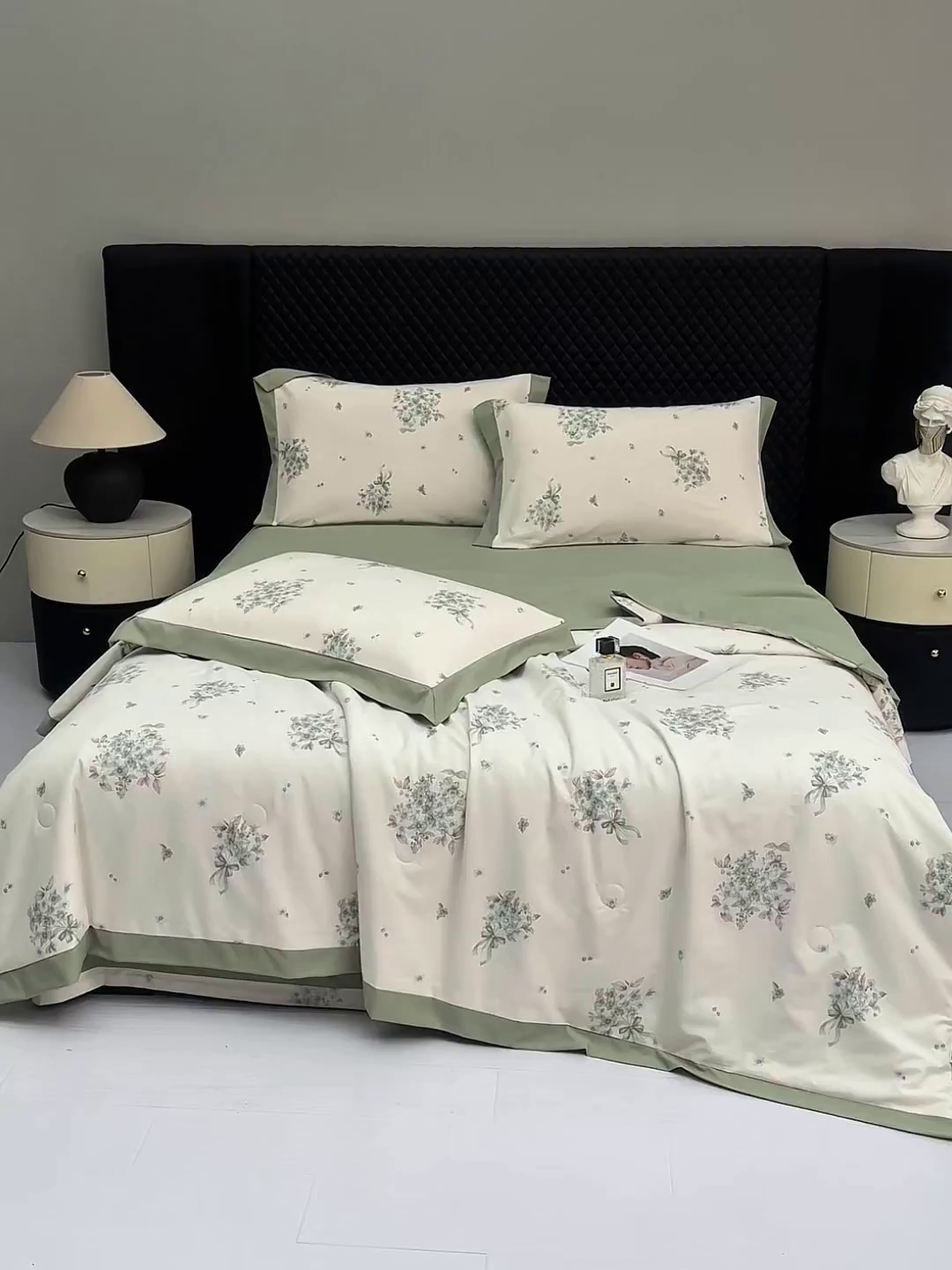 91家纺网 家纺一手货源 找家纺 网客家纺 2026新款A类凉感天丝棉夏被四件套 花束米