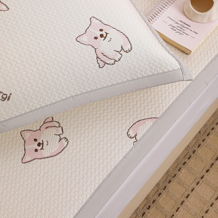 91家纺网 家纺一手货源 找家纺 富馨莱 2026新款PE乙纶高克重冰豆豆席凉感凉席单件席子平铺款学生宿舍支持一件定制尺寸 小狗-柯基