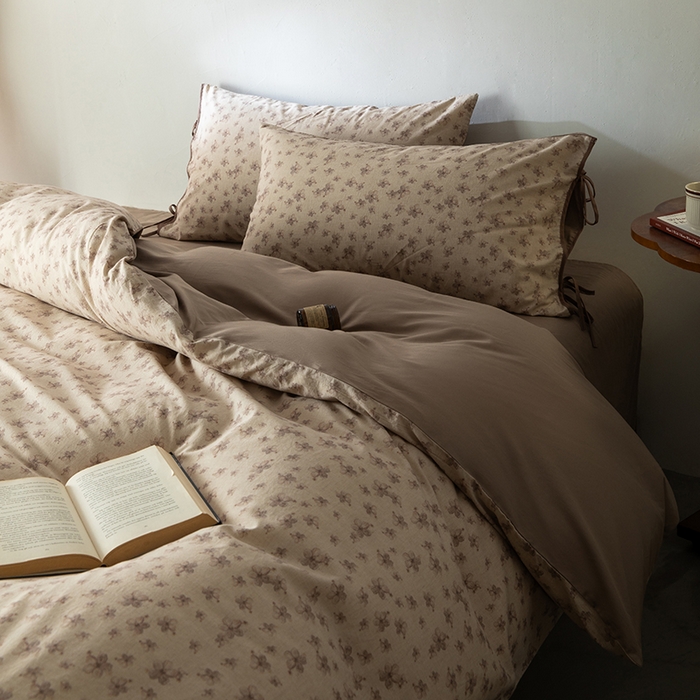 91家纺网 家纺一手货源 找家纺 若未家居 LOVEWE HOUSE 2026春夏新款全棉纯棉棉麻色织印花套件清茉系列四件套（控价 券后不低于298） 盛夏花园