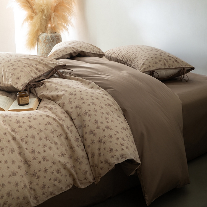 91家纺网 家纺一手货源 找家纺 若未家居 LOVEWE HOUSE 2026春夏新款全棉纯棉棉麻色织印花套件清茉系列四件套（控价 券后不低于298） 盛夏花园