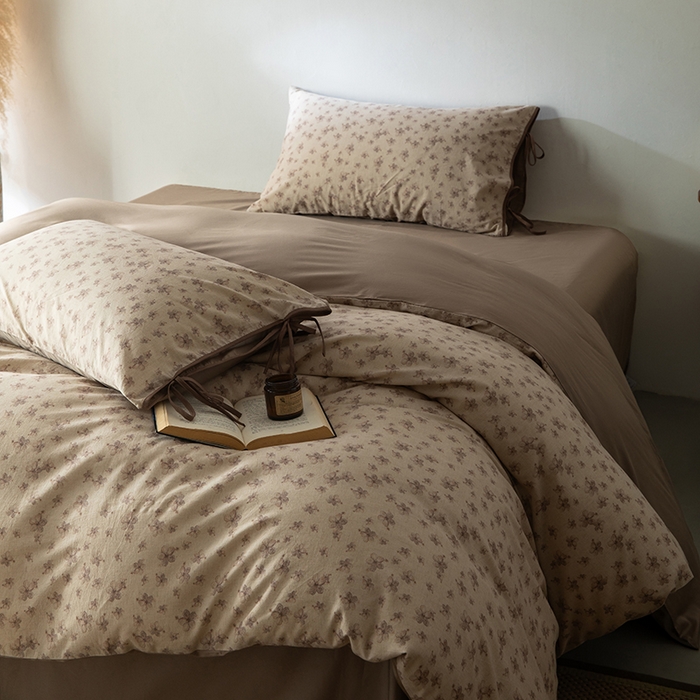 91家纺网 家纺一手货源 找家纺 若未家居 LOVEWE HOUSE 2026春夏新款全棉纯棉棉麻色织印花套件清茉系列四件套（控价 券后不低于298） 盛夏花园