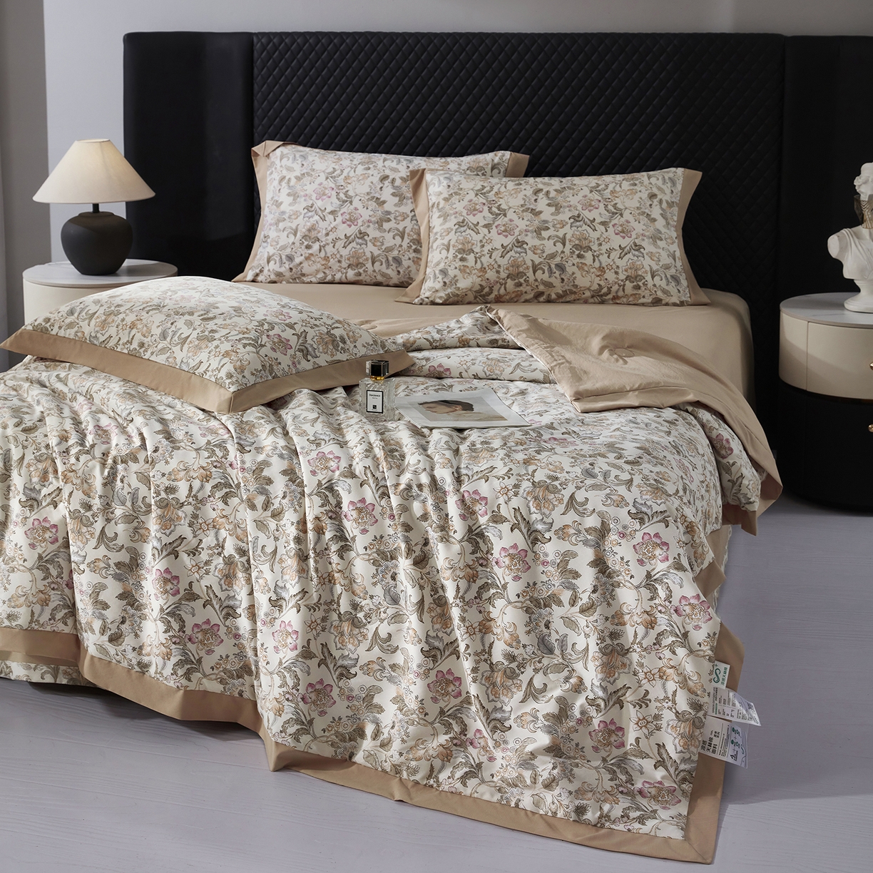 91家纺网 家纺一手货源 找家纺 网客家纺 2026新款A类凉感天丝棉夏被四件套 凯西亚