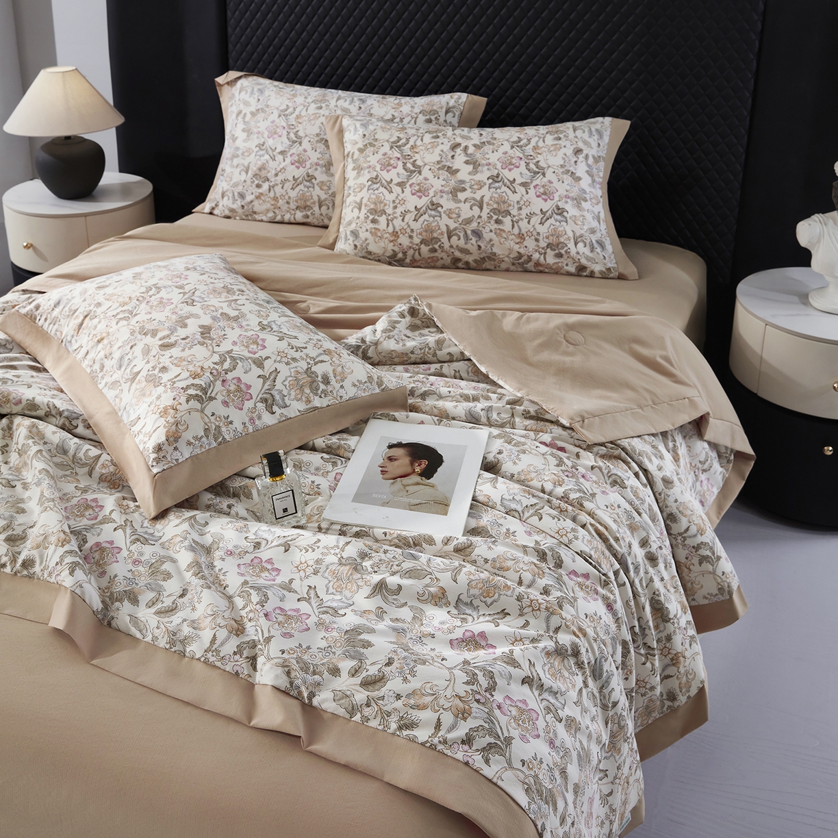 91家纺网 家纺一手货源 找家纺 网客家纺 2026新款A类凉感天丝棉夏被四件套 凯西亚